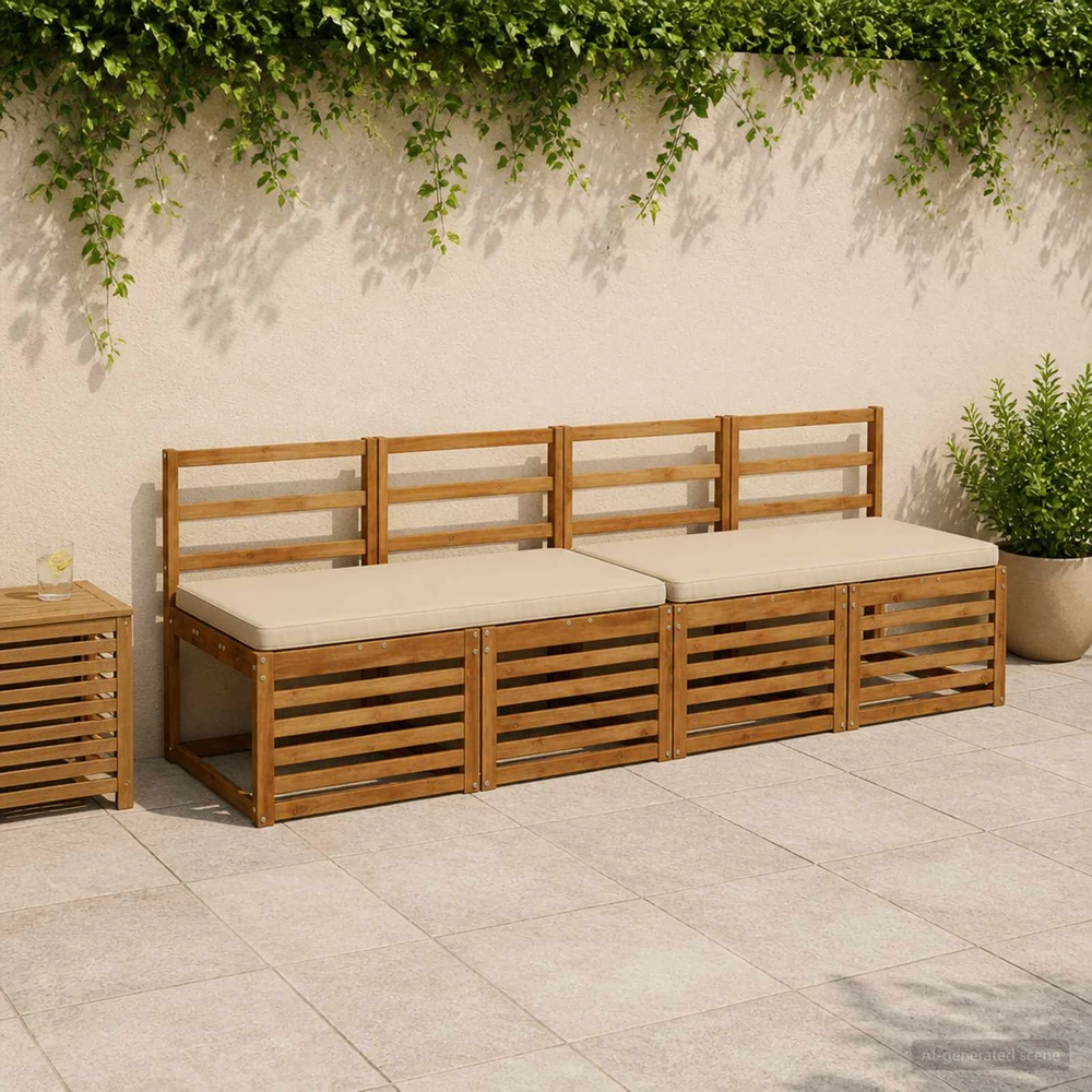 2 dalių suoliuko pagalvės VUGHT 2 vnt. 100% poliesteris Kreminė