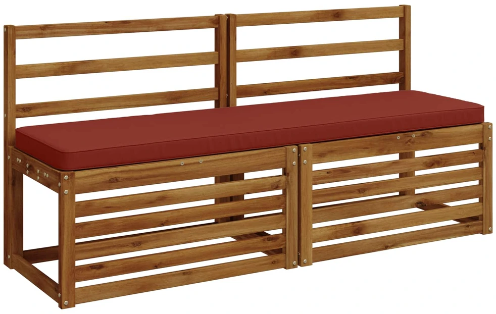 2 dalių suoliuko pagalvės VUGHT 2 vnt. 100% poliesteris Raudona