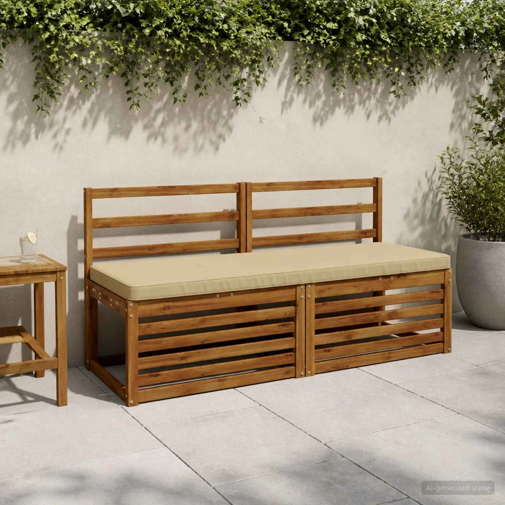2 dalių suoliuko pagalvės VUGHT 2 vnt. 100% poliesteris Smėlio