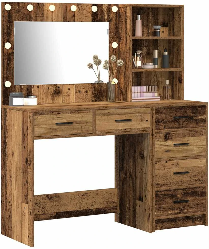 Makiažo stalas 2 vnt. Ruda 78.5 x 41 x 135 cm Apdirbta mediena