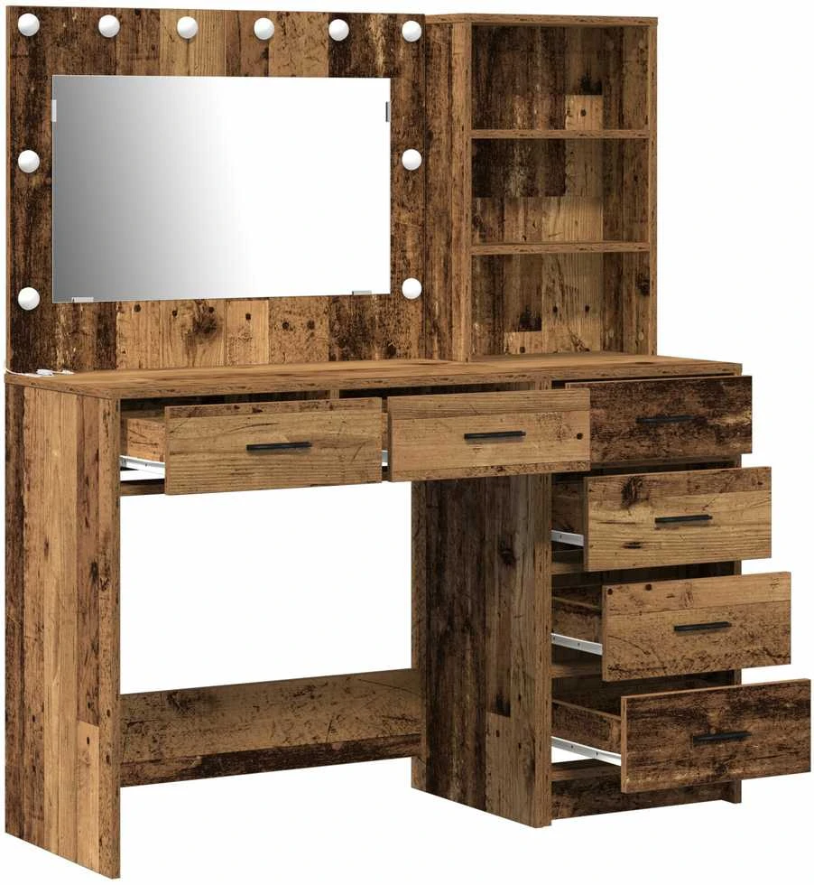 Makiažo stalas 2 vnt. Ruda 78.5 x 41 x 135 cm Apdirbta mediena