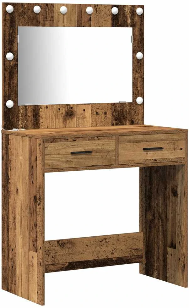 Makiažo stalas 2 vnt. Ruda 78.5 x 41 x 135 cm Apdirbta mediena