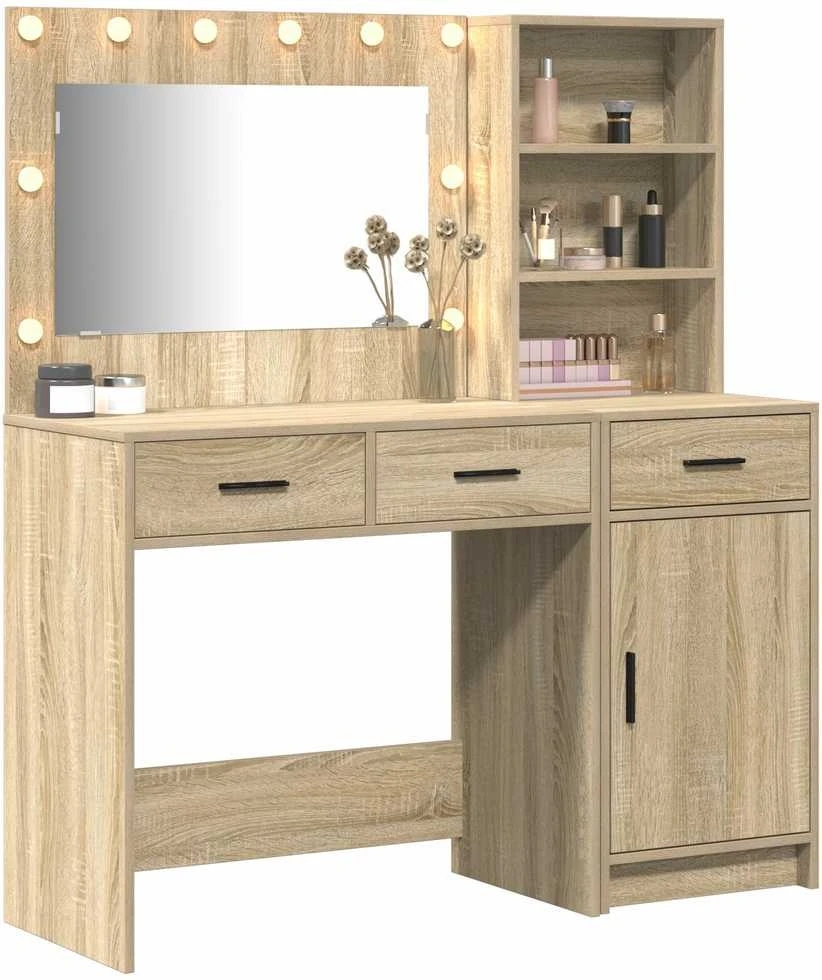 Makiažo stalas 2 vnt. Ruda 78,5 x 41 x 135 cm Apdirbta mediena