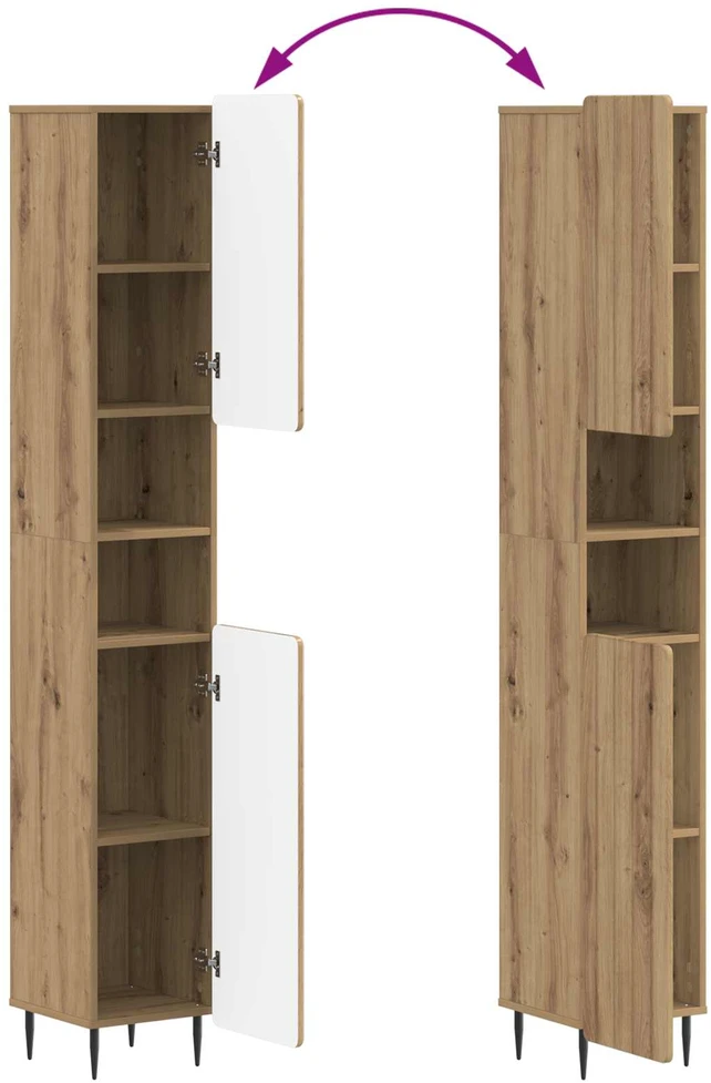 2 dalių vonios spintelių rinkinys ZWOLLE Artisano ąžuolo