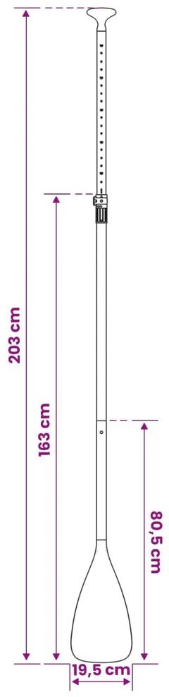 2 in 1 baidarė ir SUP irklas 203 x 19,5 cm Juoda