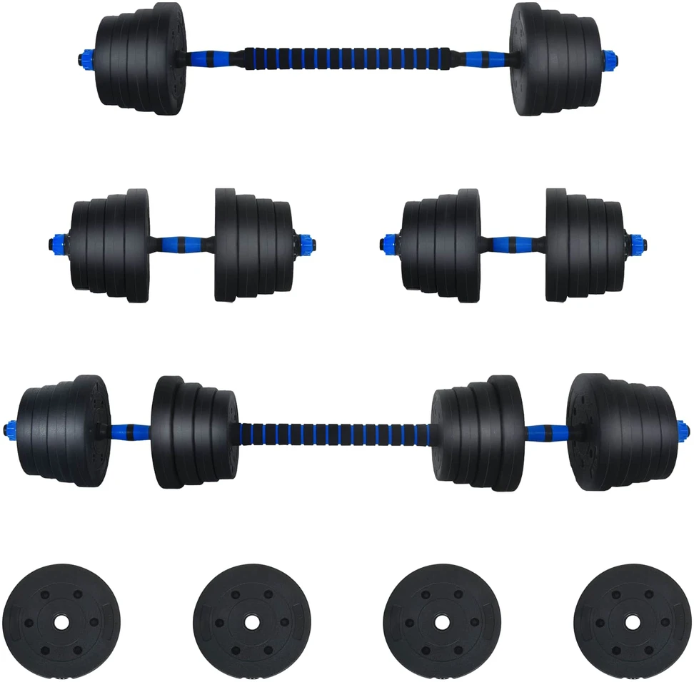 2-in-1 hantelių rinkinys 40 kg Juoda ir mėlyna
