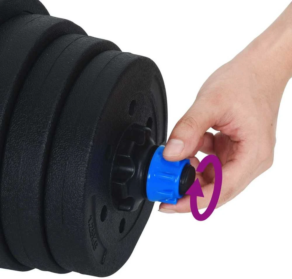 2-in-1 hantelių rinkinys 40 kg Juoda ir mėlyna