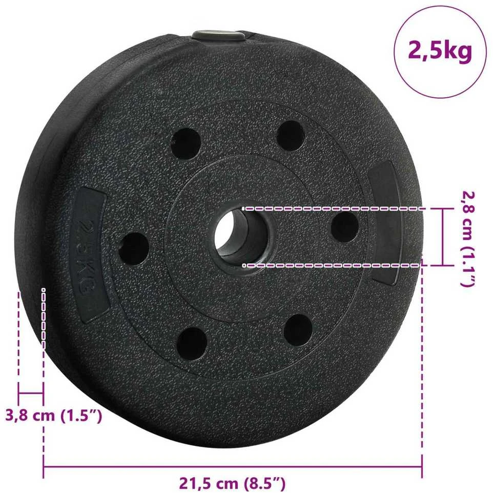 2-in-1 hantelių rinkinys 40 kg Juoda ir raudona
