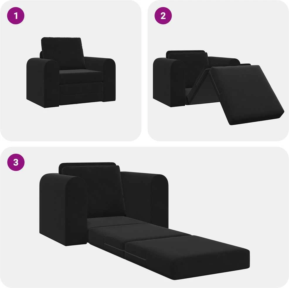 Sofa lova Juoda 98 x 71 x 83 cm Aksomas