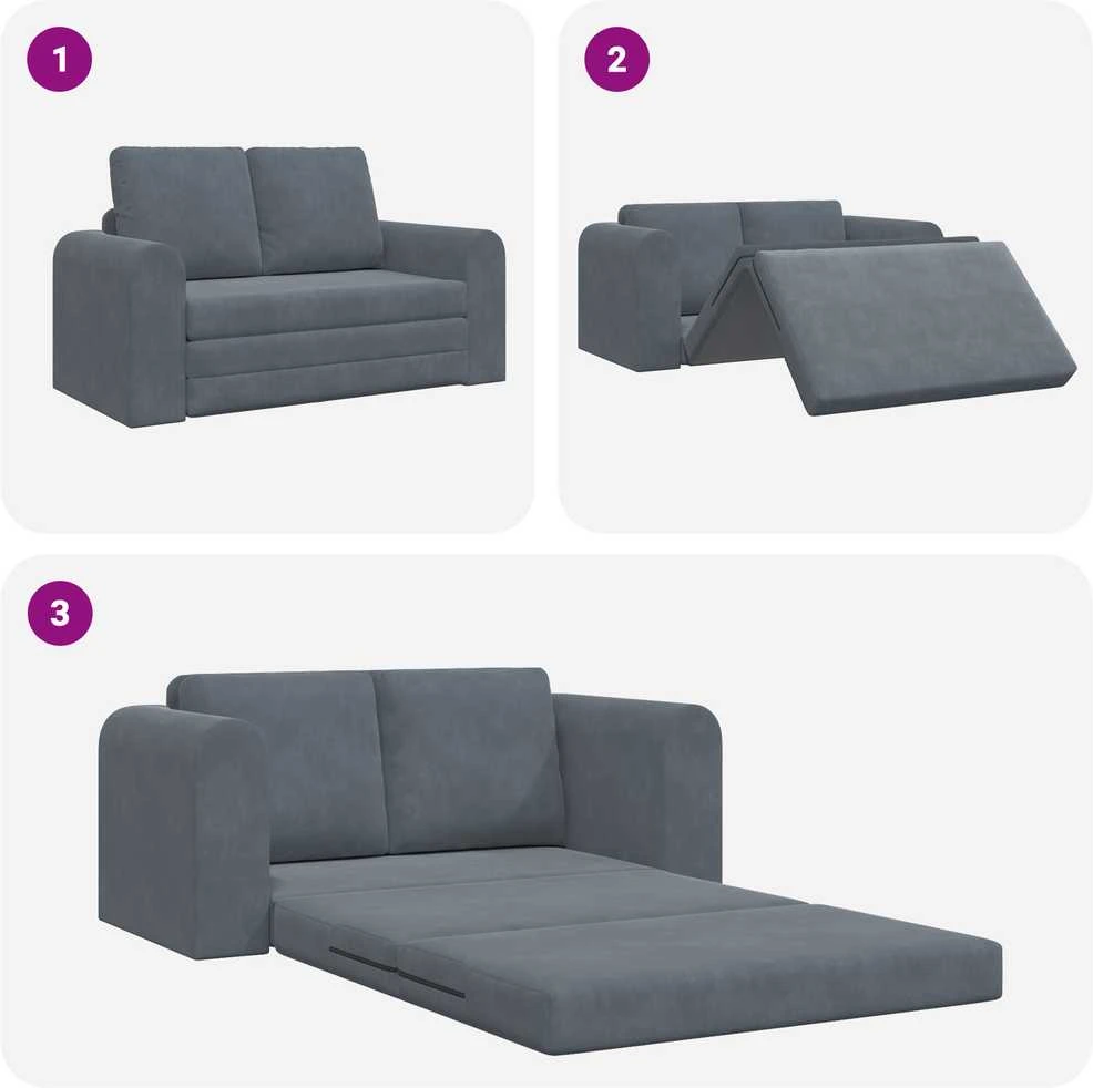 Sofa lova Tamsiai pilka 148 x 71 x 83 cm Aksomas