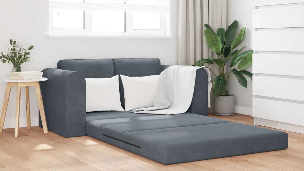 Sofa lova Tamsiai pilka 148 x 71 x 83 cm Aksomas