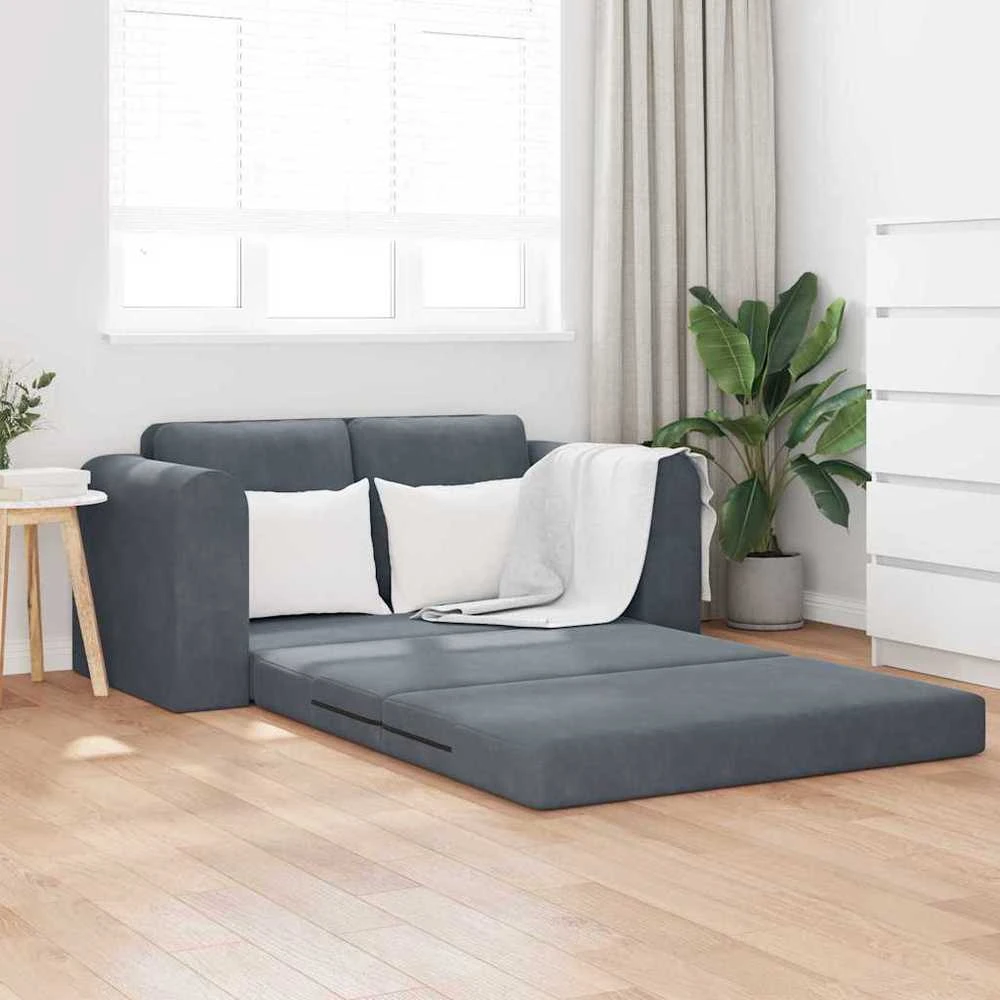 Sofa lova Tamsiai pilka 148 x 71 x 83 cm Aksomas