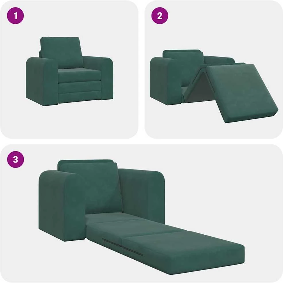 Sofa lova Tamsiai žalia 98 x 71 x 83 cm Aksomas