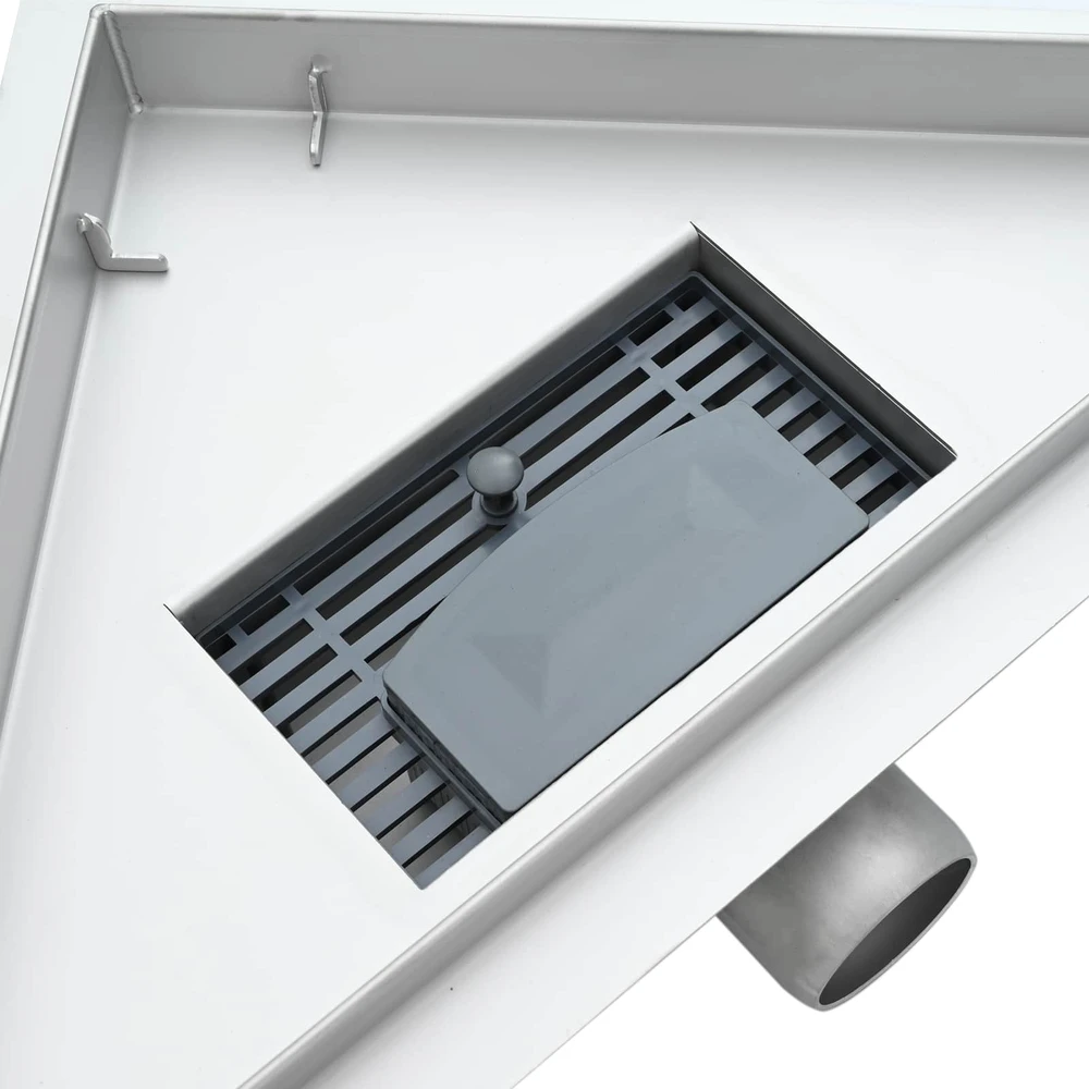 2 in 1 trikampis dušo drenažas Sidabrinė 32 x 32 x 7,5 cm