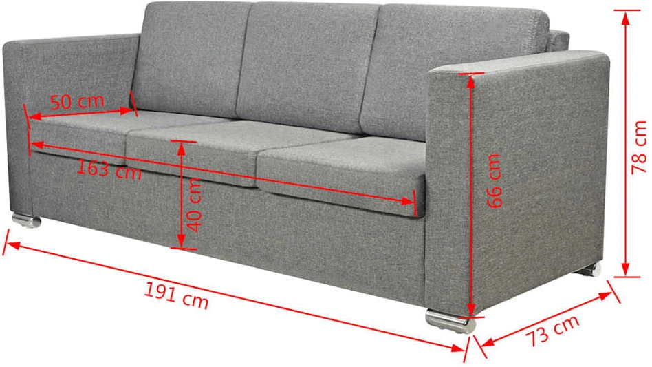 Sofa 2 sofų komplektas, audinys, šviesiai pilkos