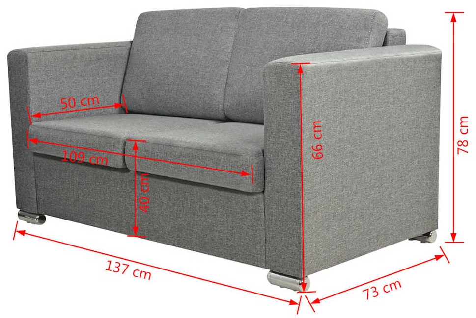 Sofa 2 sofų komplektas, audinys, šviesiai pilkos