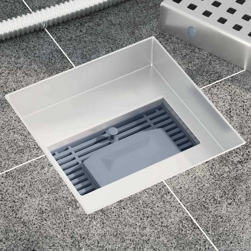 Taškų dušo drenažas Sidabro 15 x 15 cm Nerūdijantis plienas 304