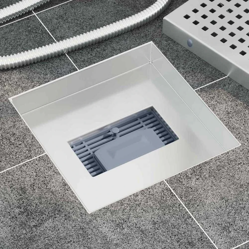 Taškų dušo drenažas Sidabro 20 x 20 cm Nerūdijantis plienas 304