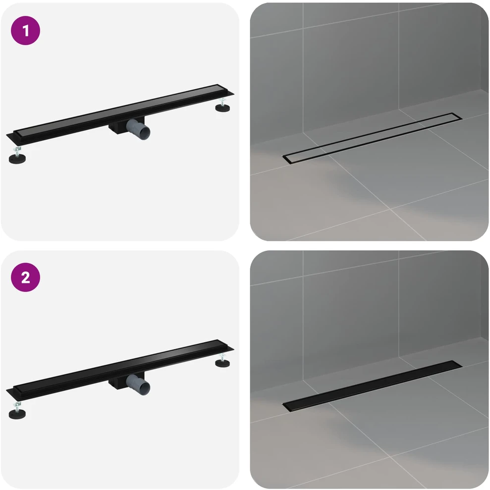 2 viename dušo nutekėjimas Juoda 100 cm