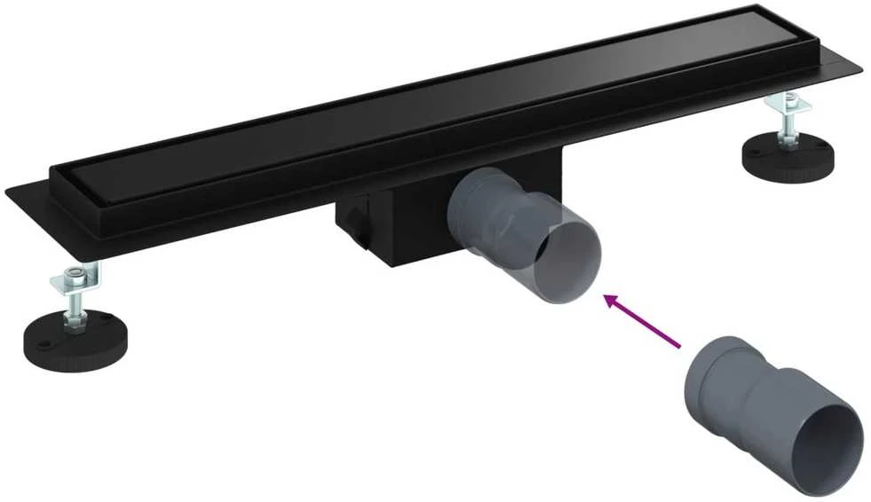 2 viename dušo nutekėjimas Juoda 50 cm Nerūdijantis plienas 304