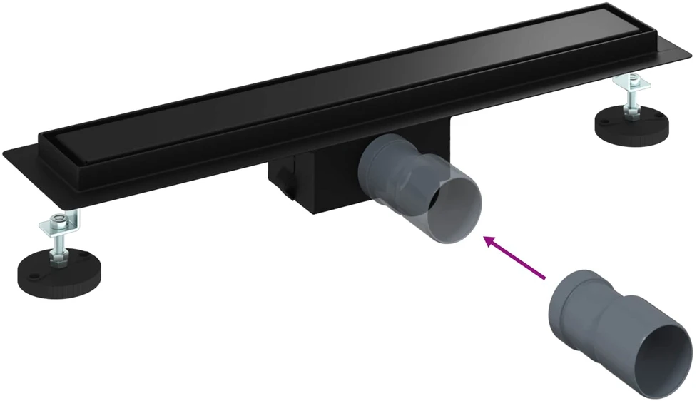 2 viename dušo nutekėjimas Juoda 60 cm Nerūdijantis plienas 304