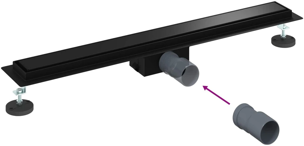 2 viename dušo nutekėjimas Juoda 80 cm Nerūdijantis plienas 304