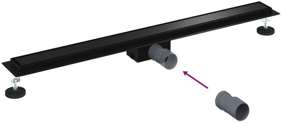 2 viename dušo nutekėjimas Juoda 90 cm Nerūdijantis plienas 304