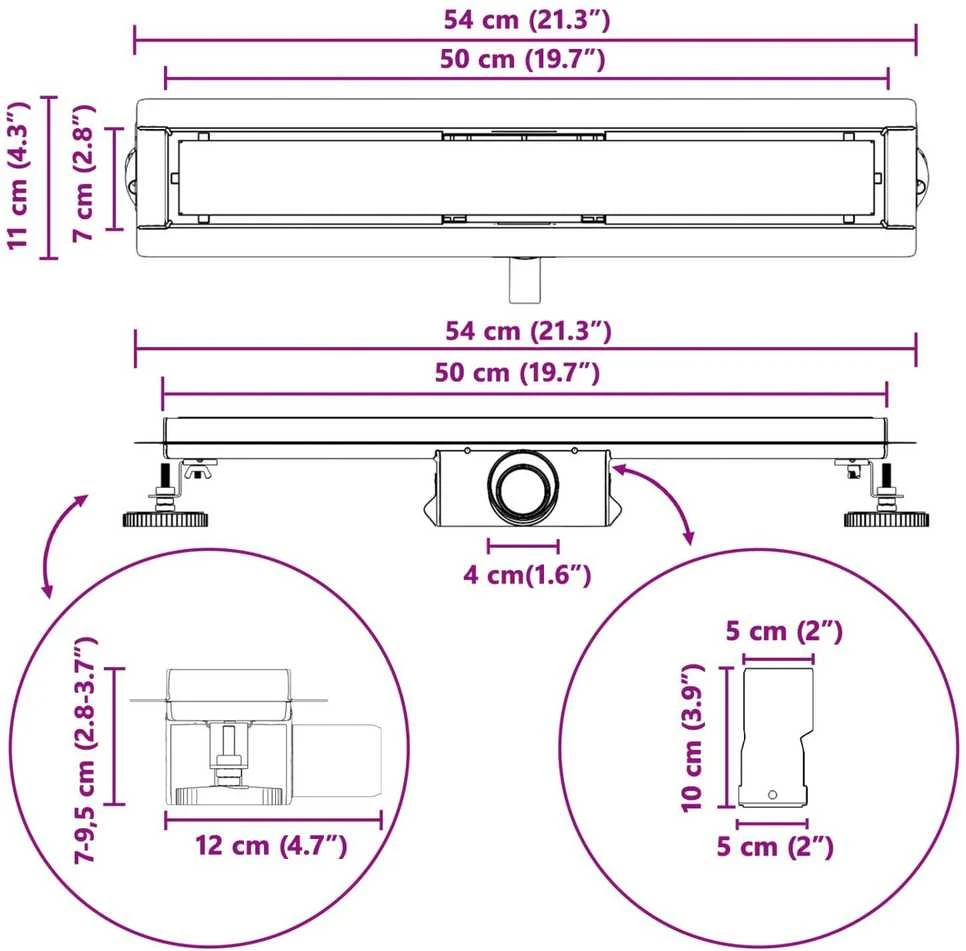 2 viename dušo nutekėjimas Sidabro 50 cm