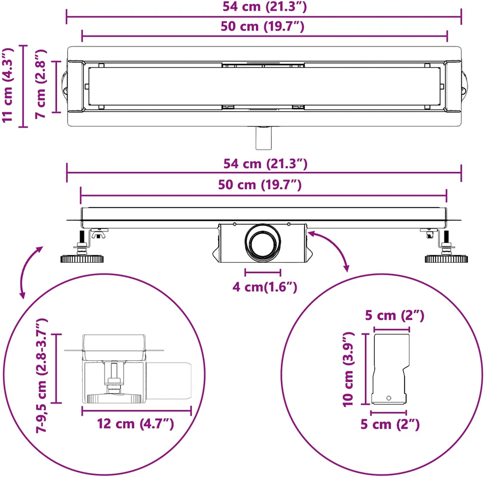 2 viename dušo nutekėjimas Sidabro 50 cm