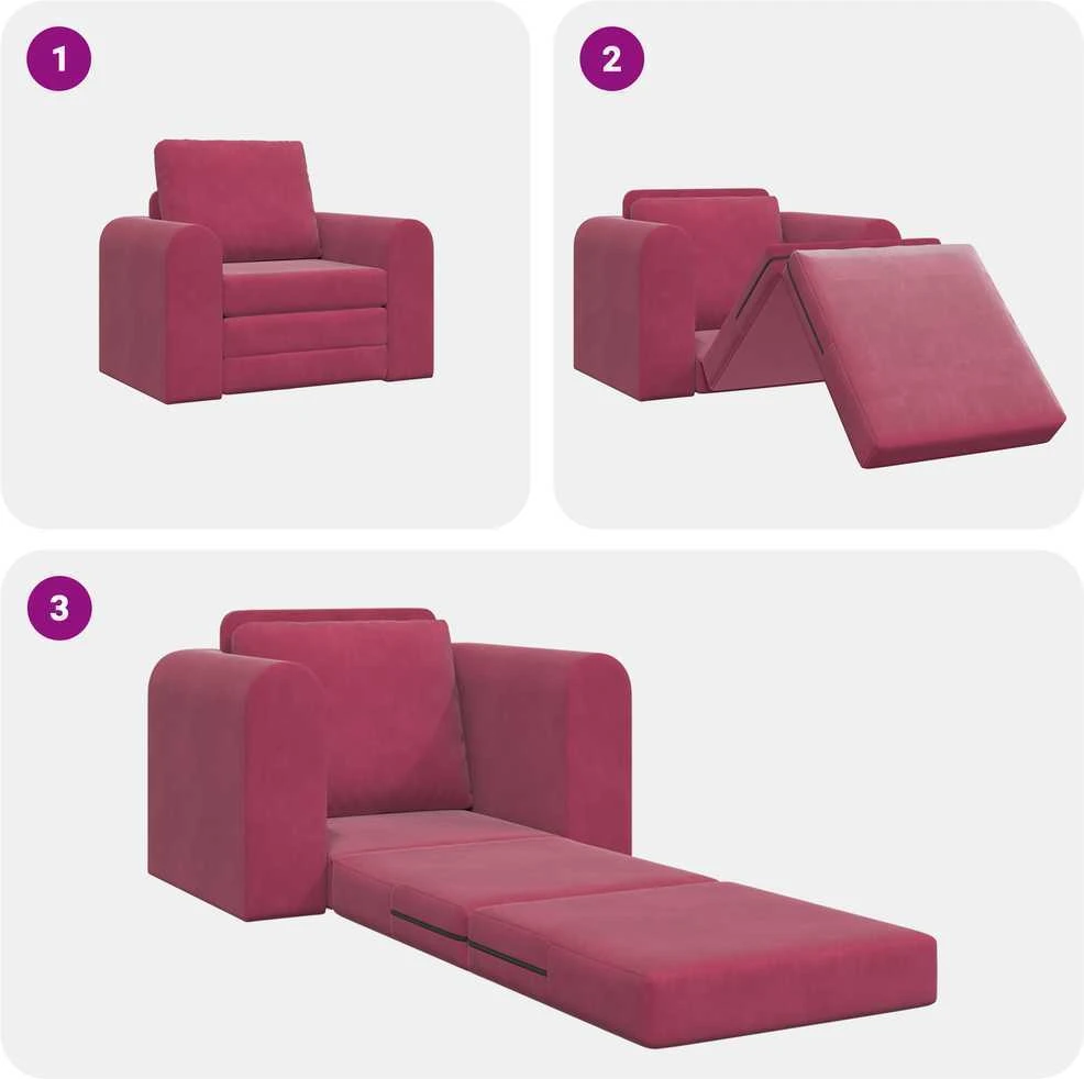 Sofa lova Vyno raudona 98 x 71 x 83 cm Aksomas