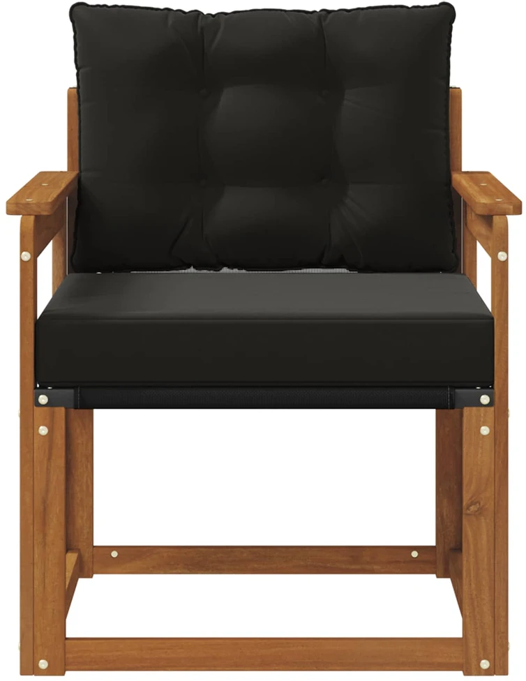 2 Vienetas Lauko sofa Kietos akacijos mediena Natūrali