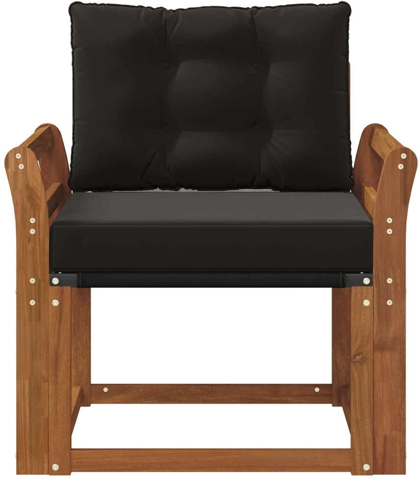 2 Vienetas Lauko sofa Kietos akacijos mediena Natūrali