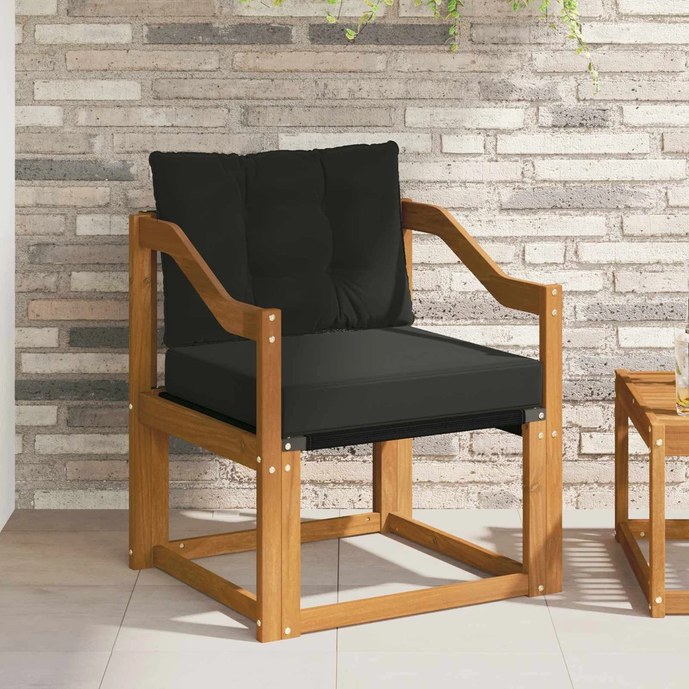 2 Vienetas Lauko sofa Kietos akacijos mediena Natūrali