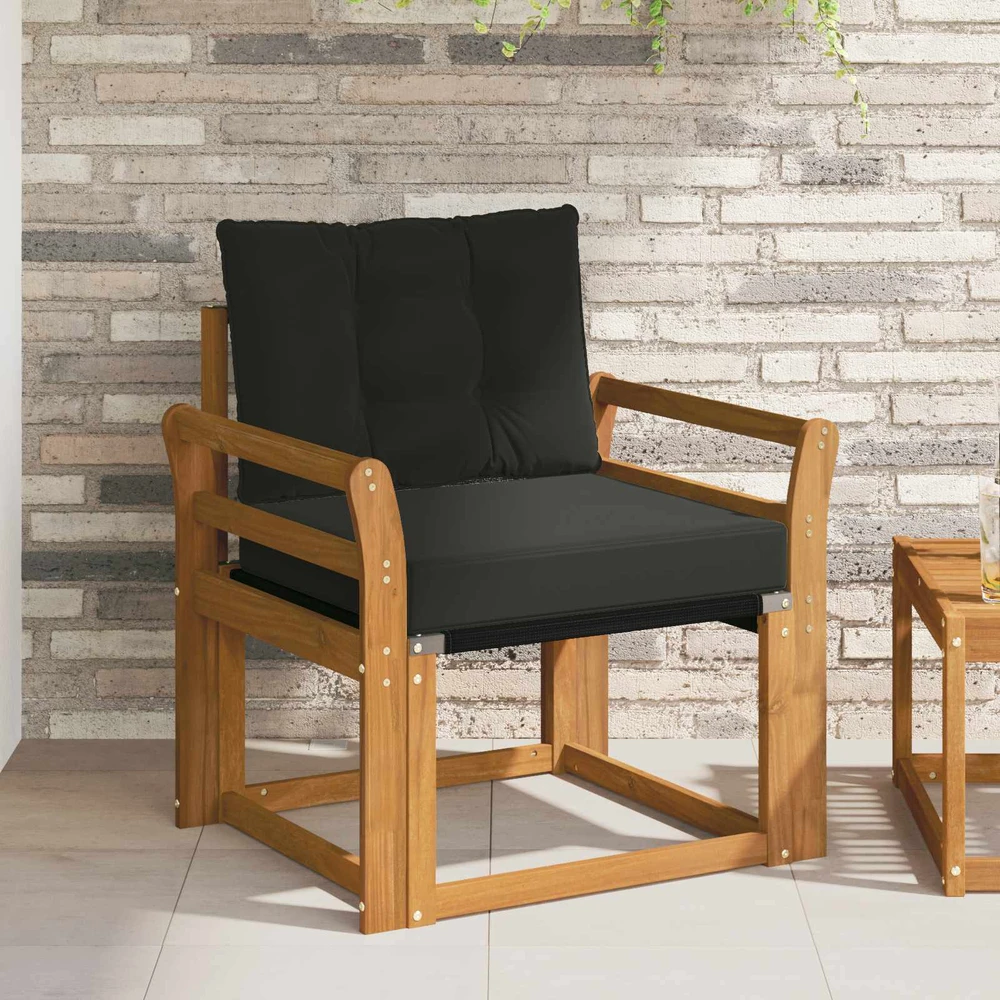 2 Vienetas Lauko sofa Kietos akacijos mediena Natūrali