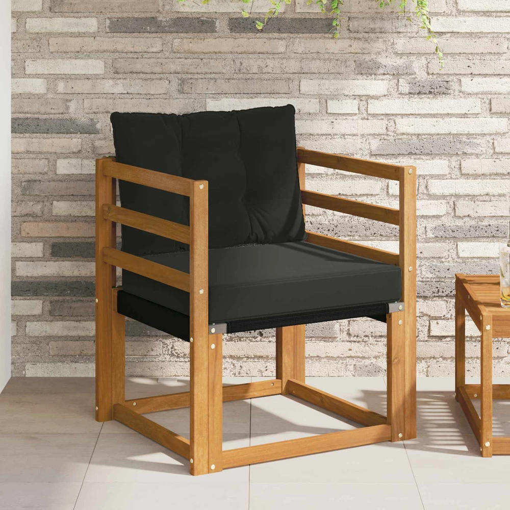 2 Vienetas Lauko sofa Kietos akacijos mediena Natūrali