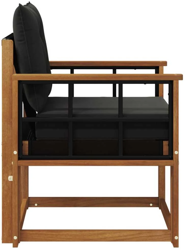 2 Vienetas Lauko sofa Kietos akacijos mediena Natūrali
