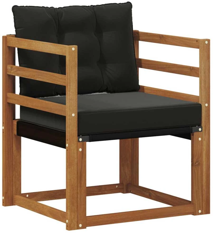 2 Vienetas Lauko sofa Kietos akacijos mediena Natūrali