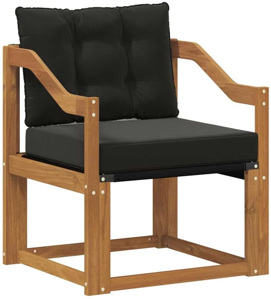 2 Vienetas Lauko sofa Kietos akacijos mediena Natūrali
