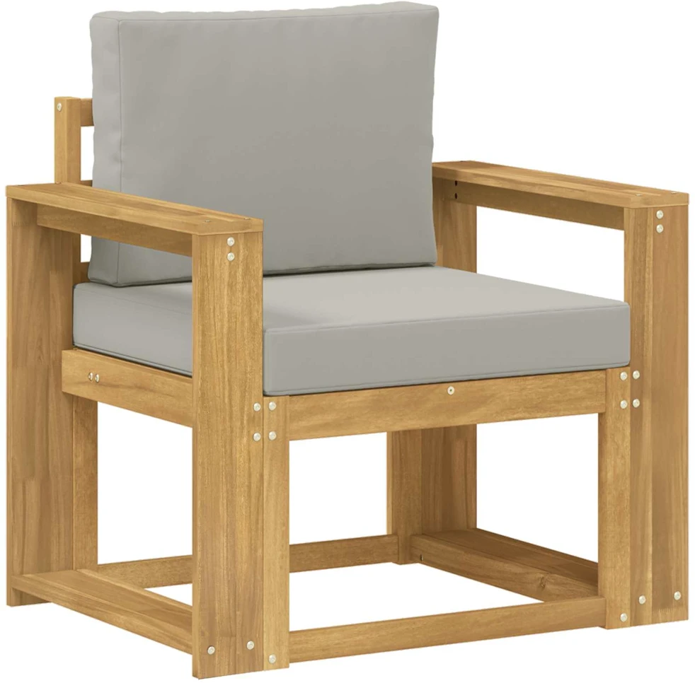 Lauko sofa Poliesteris Balta ir šviesiai pilka