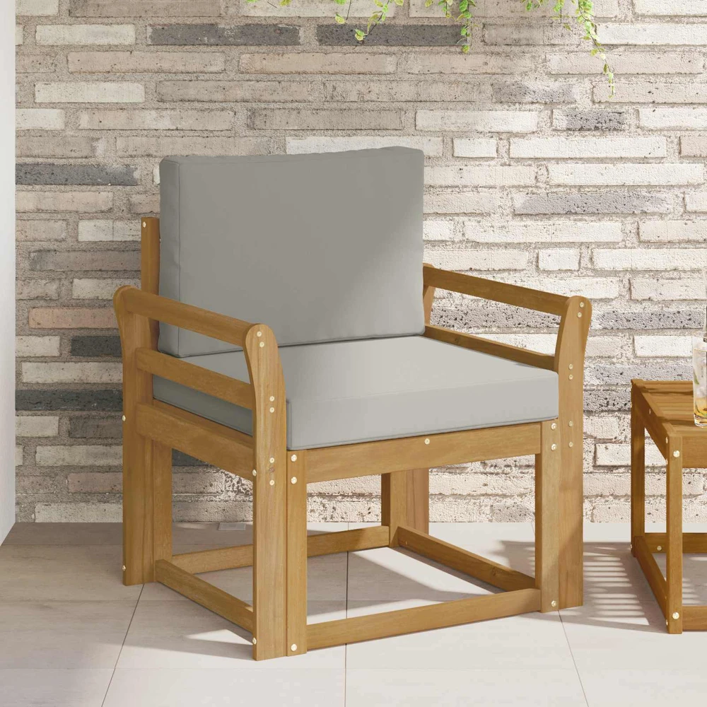 Lauko sofa Poliesteris Balta ir šviesiai pilka