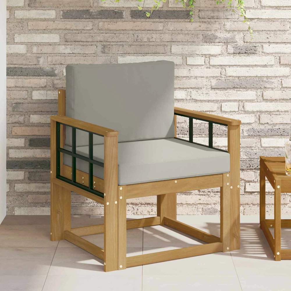 Lauko sofa Poliesteris Balta ir šviesiai pilka