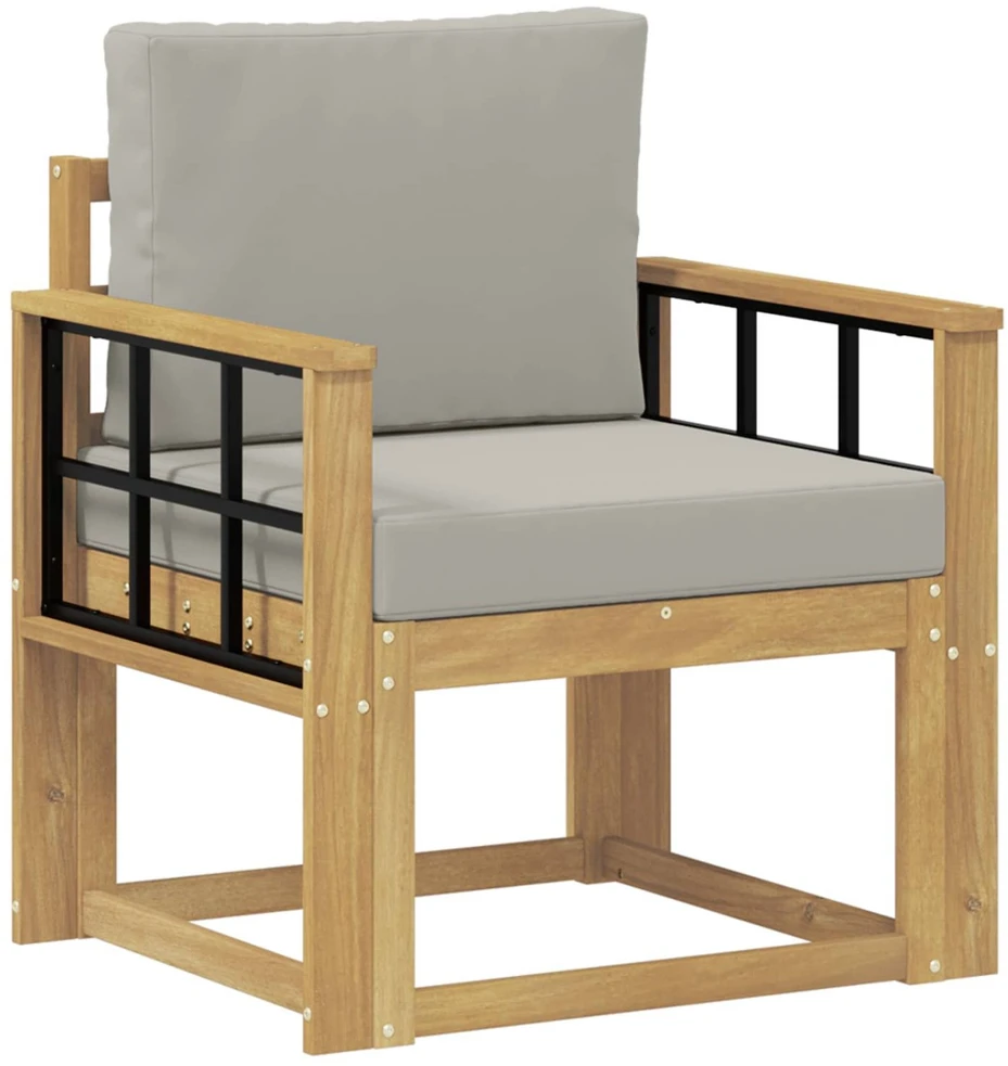 Lauko sofa Poliesteris Balta ir šviesiai pilka
