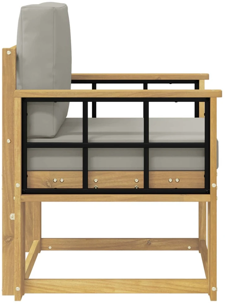 Lauko sofa Poliesteris Balta ir šviesiai pilka