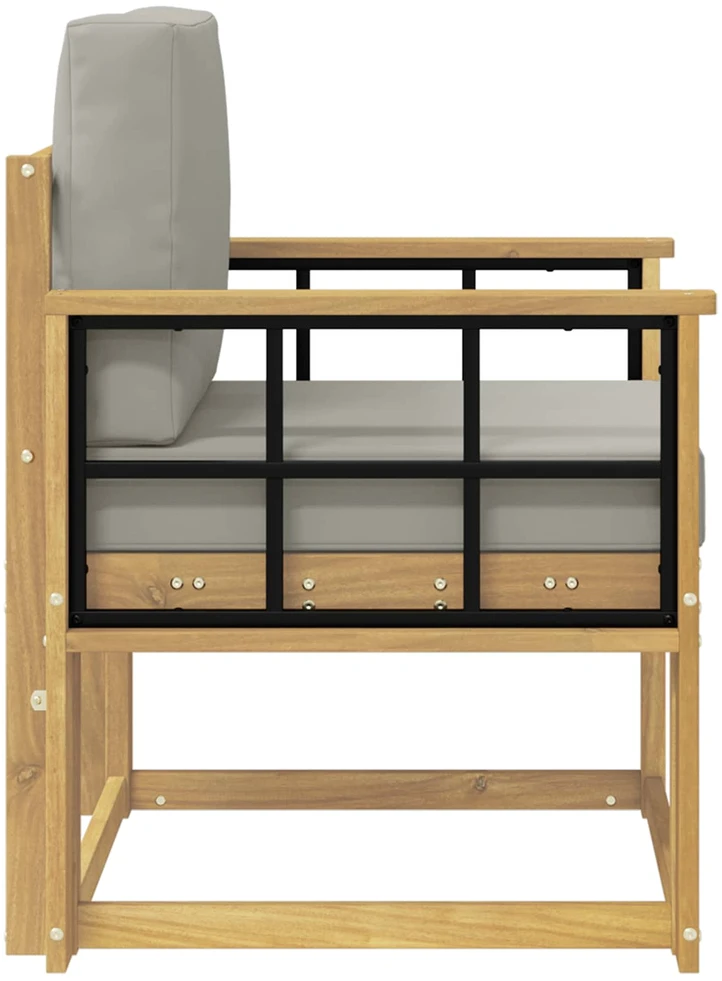 Lauko sofa Poliesteris Balta ir šviesiai pilka