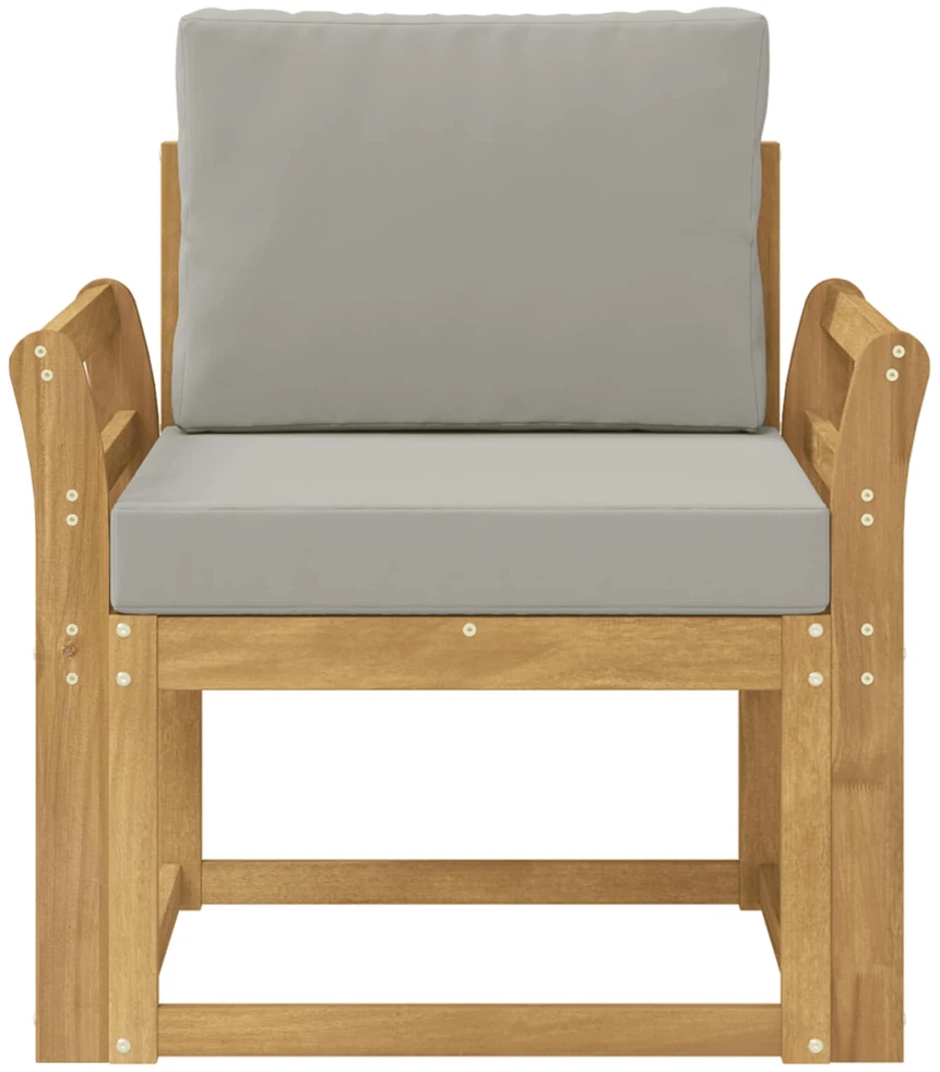 Lauko sofa Poliesteris Balta ir šviesiai pilka