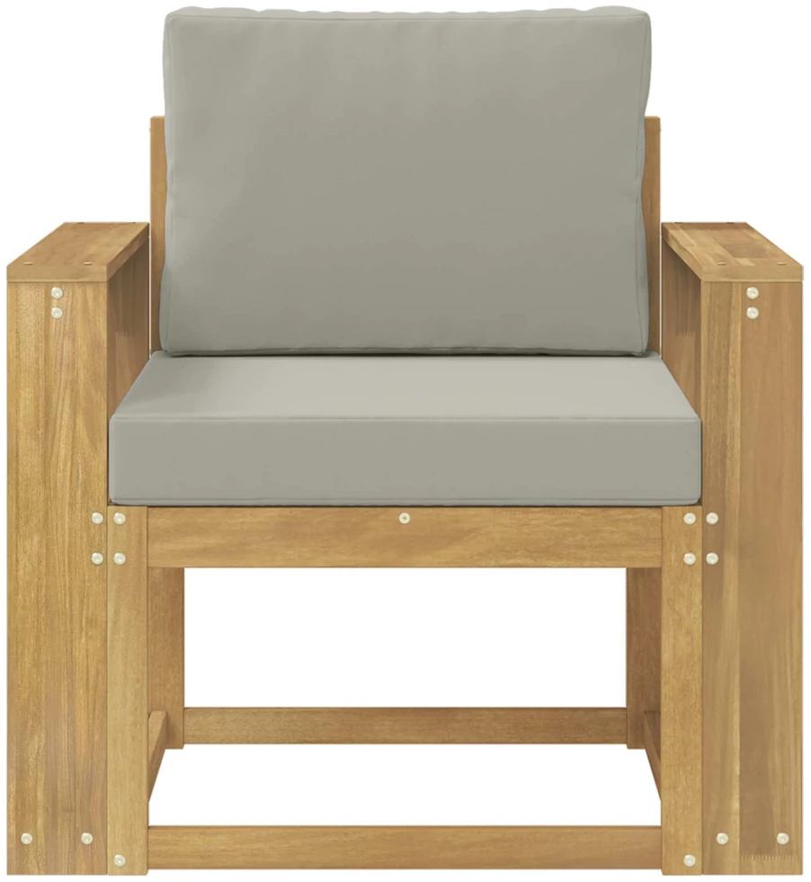 Lauko sofa Poliesteris Balta ir šviesiai pilka