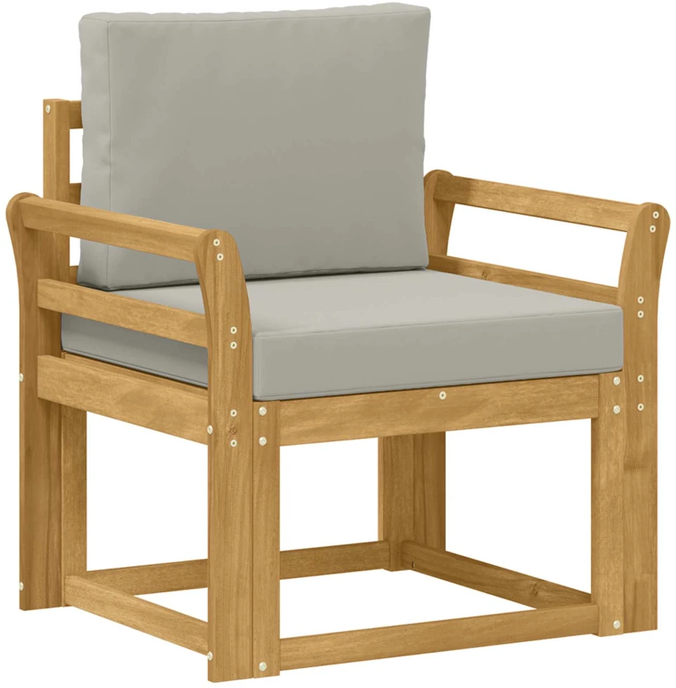 Lauko sofa Poliesteris Balta ir šviesiai pilka