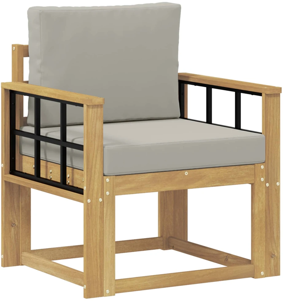 Lauko sofa Poliesteris Balta ir šviesiai pilka