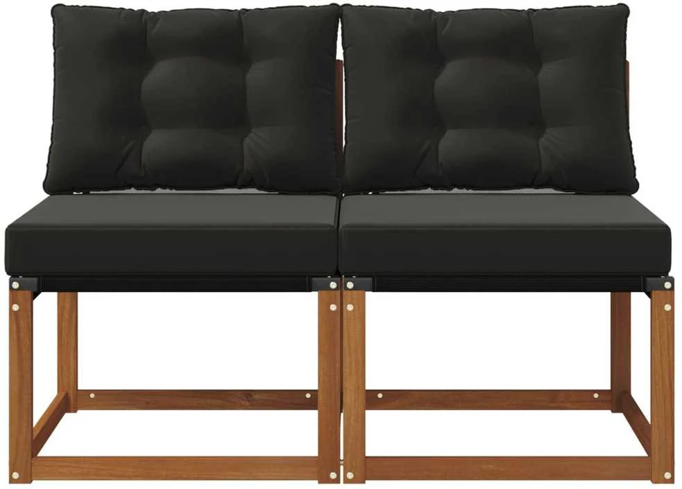 2 vnt. Lauko vidurinė sofa Kietas akacijos medis ir tekstilenas