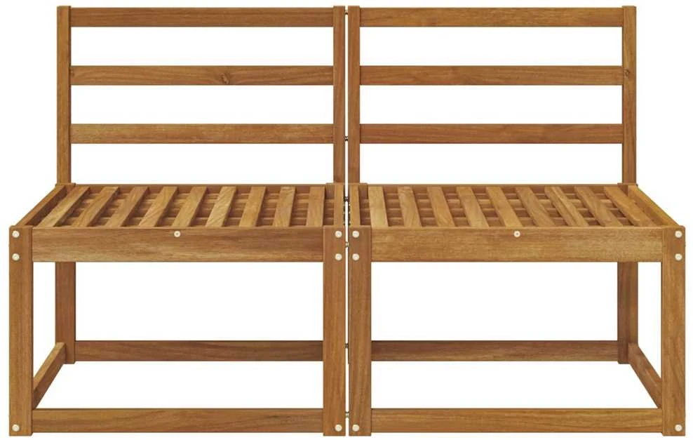 2 Vienetas Lauko Vidurinis Sofa Kietos akacijos mediena